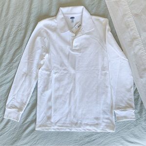 GAP Boys Uniform Long Sleeve Polo Shirt.  Size 10–12.